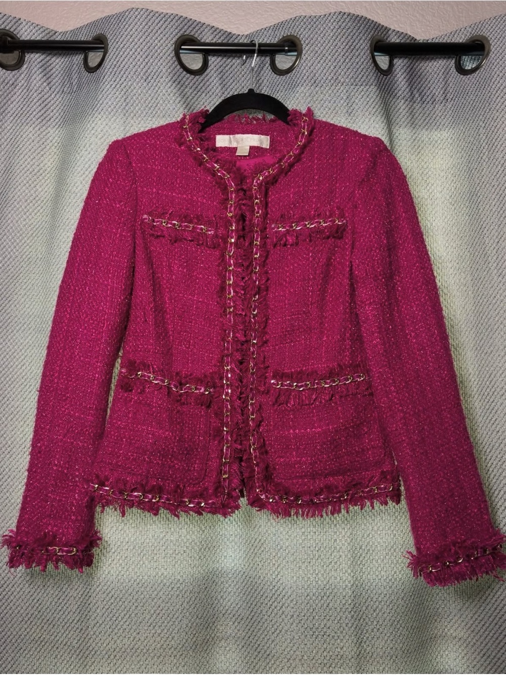 Boston Proper Fuchsia Tweed Jacket